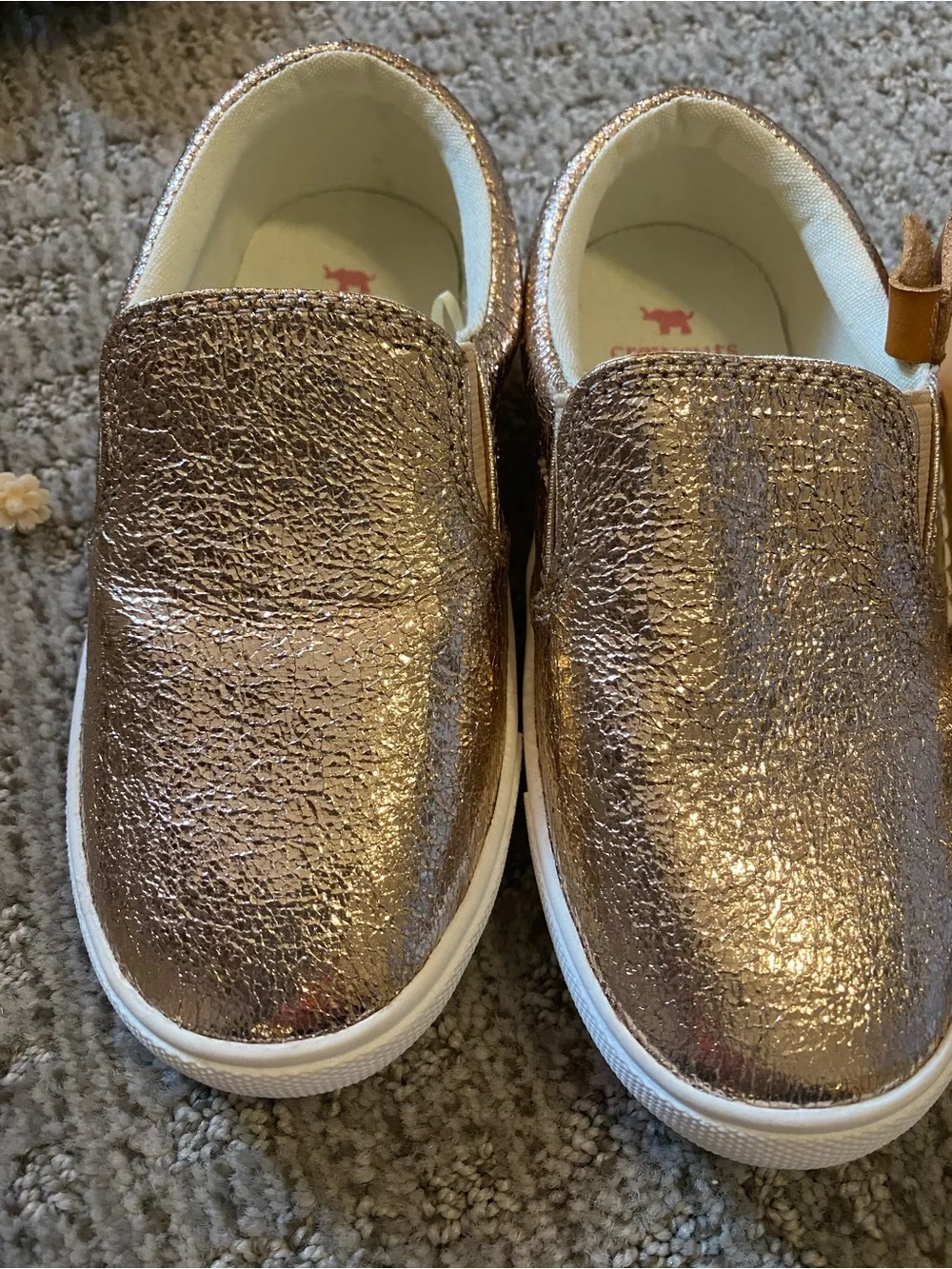 2 pairs Girls Glitter Strap Sandals and  Gold shoes. Size 12 toddler